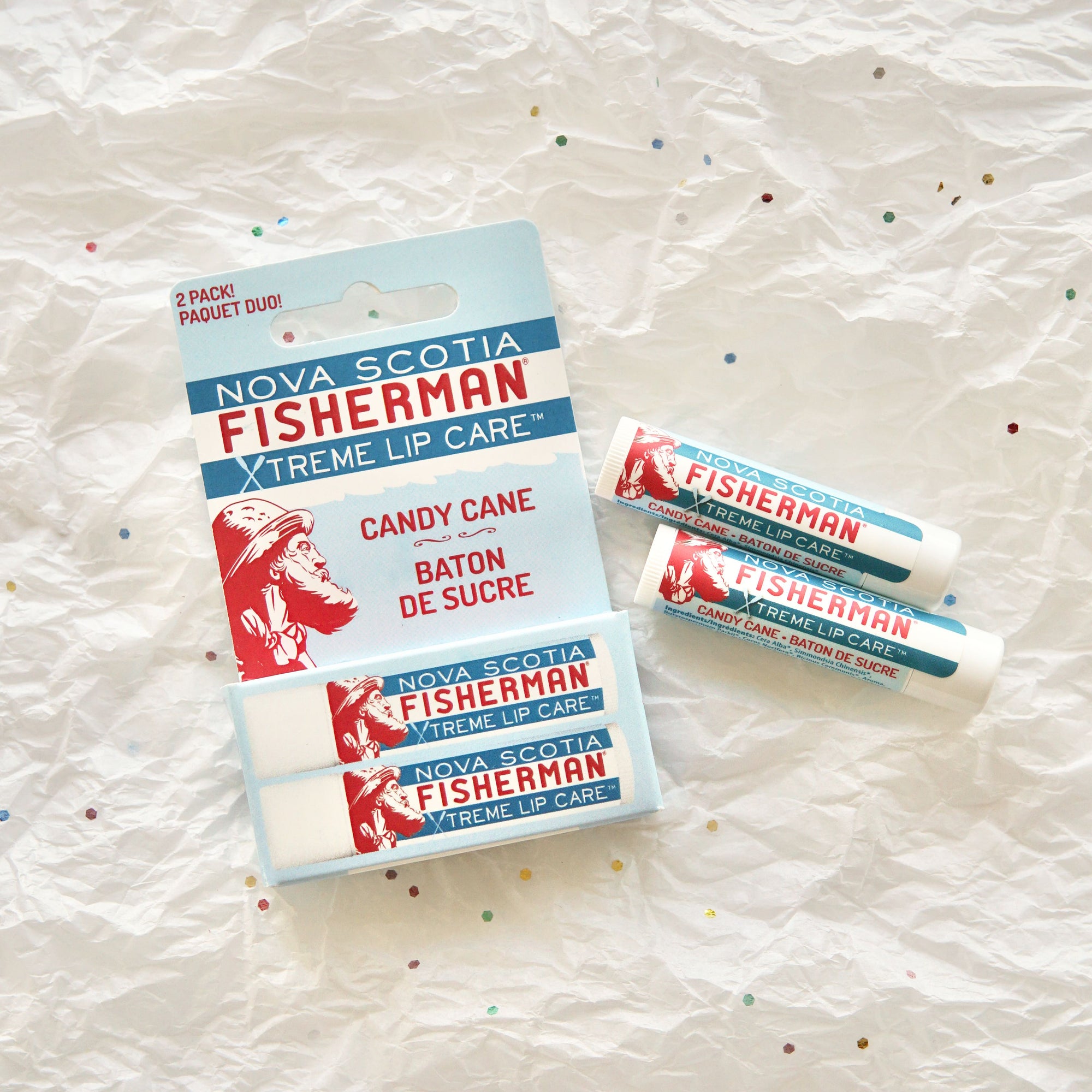 Limited Stock! Lip Balm - Candy Cane (Double Pack) - Nova Scotia Fisherman Sea Kelp Skincare 