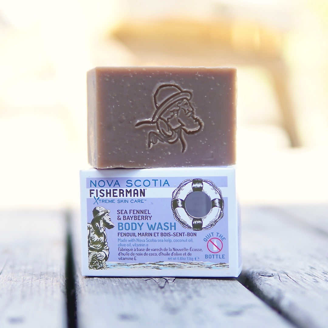 New! Body Wash Bar - Sea Fennel and Bayberry - Nova Scotia Fisherman Sea Kelp Skincare 