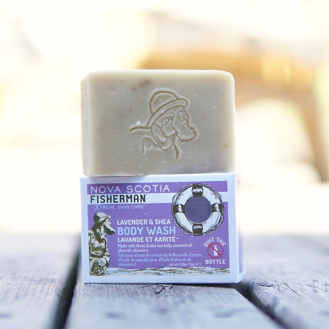 New! Body Wash Bar - Lavender & Shea - Nova Scotia Fisherman Sea Kelp Skincare 